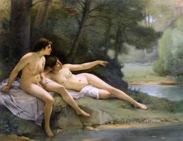 Desnudo Painting - Desnudos en el bosque Guillaume Seignac desnudo clásico